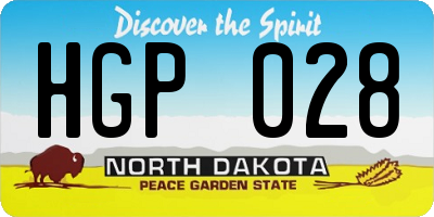 ND license plate HGP028