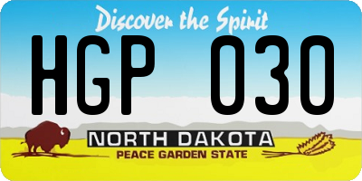 ND license plate HGP030