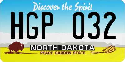 ND license plate HGP032