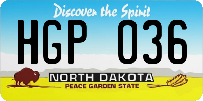 ND license plate HGP036
