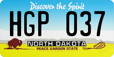 ND license plate HGP037