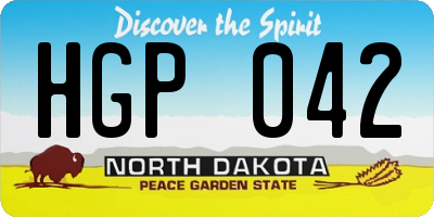 ND license plate HGP042