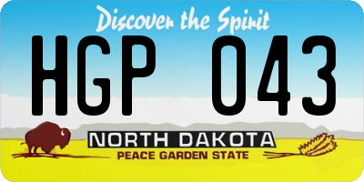 ND license plate HGP043
