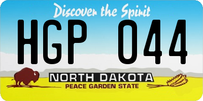 ND license plate HGP044