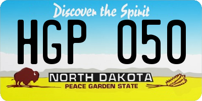 ND license plate HGP050