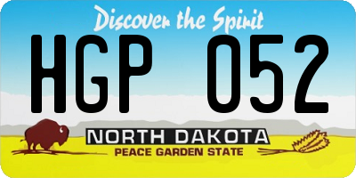 ND license plate HGP052