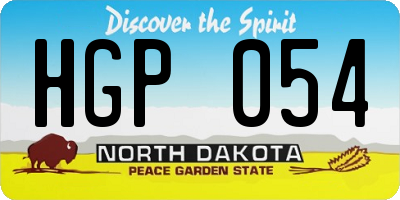 ND license plate HGP054