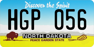ND license plate HGP056