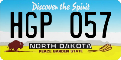ND license plate HGP057