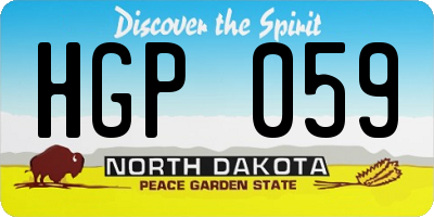ND license plate HGP059