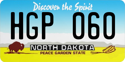 ND license plate HGP060