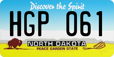 ND license plate HGP061