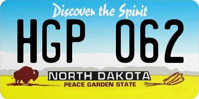 ND license plate HGP062