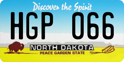 ND license plate HGP066
