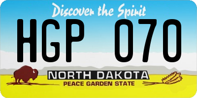ND license plate HGP070