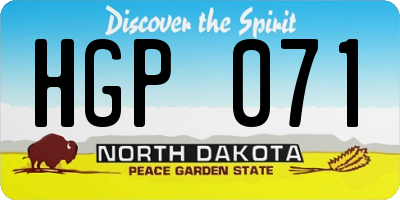 ND license plate HGP071
