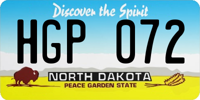 ND license plate HGP072
