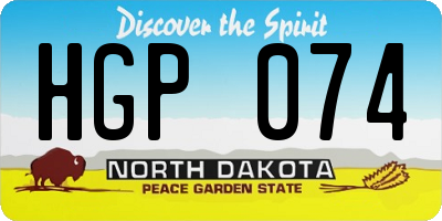 ND license plate HGP074