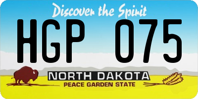 ND license plate HGP075