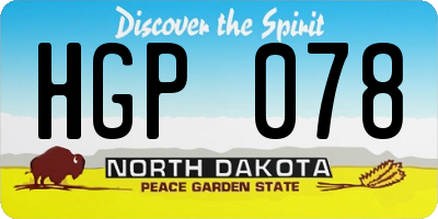 ND license plate HGP078