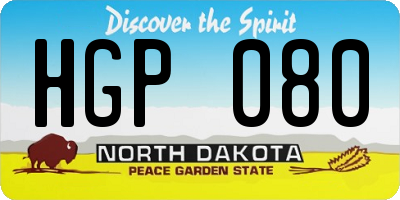 ND license plate HGP080
