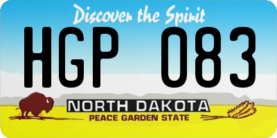 ND license plate HGP083
