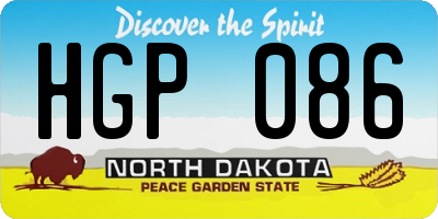 ND license plate HGP086