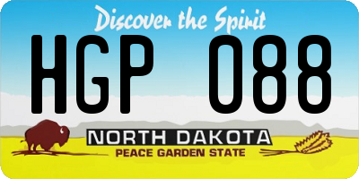 ND license plate HGP088