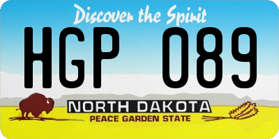 ND license plate HGP089