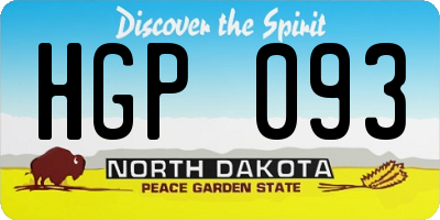 ND license plate HGP093