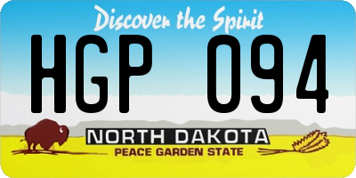 ND license plate HGP094