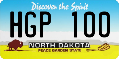ND license plate HGP100