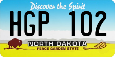 ND license plate HGP102