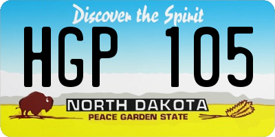ND license plate HGP105