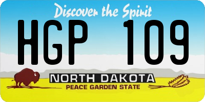 ND license plate HGP109