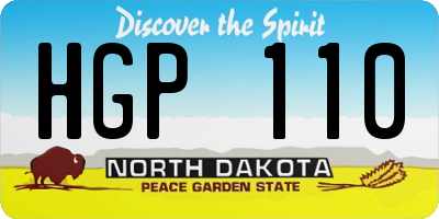 ND license plate HGP110