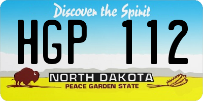 ND license plate HGP112