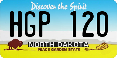 ND license plate HGP120