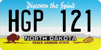 ND license plate HGP121