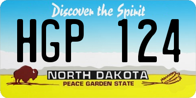 ND license plate HGP124