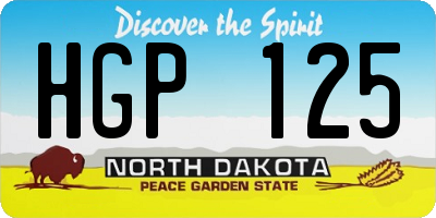 ND license plate HGP125