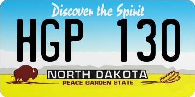 ND license plate HGP130