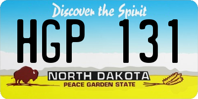 ND license plate HGP131