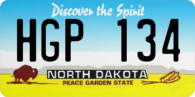 ND license plate HGP134