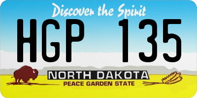 ND license plate HGP135