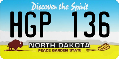 ND license plate HGP136