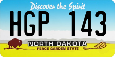 ND license plate HGP143