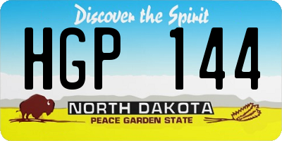ND license plate HGP144