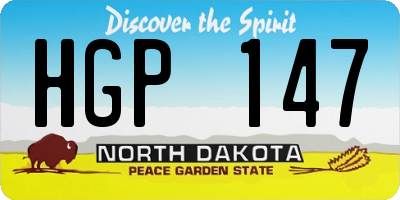 ND license plate HGP147