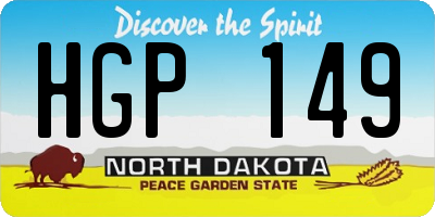 ND license plate HGP149